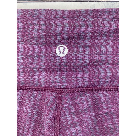 Lululemon Leggings Sz 6 Wunder Under Purple Ziggy Wee Raspberry Geo Chevron - Picture 13 of 13
